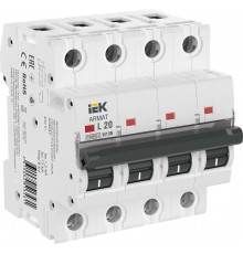 Выключатель автоматический четырёхполюсный M10N 4P L 20А 10кА ARMAT  AR-M10N-4-L020  IEK