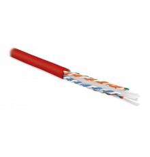Кабель витая пара UUTP4-C6-S23-IN-LSZH-RD-305(305м)U/UTP,к.6,4п.(23AWG),одн.(solid),с раз.,LSZH нг(С)-HF,-20°C - +75°C,красн.  251945  Hyperline