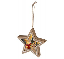 Светильник  ENGDS-4L новогодний светодиодный Звездочка подвесной 15 см 2*АА  Б0060478  ЭРА