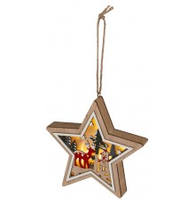 Светильник  ENGDS-4L новогодний светодиодный Звездочка подвесной 15 см 2*АА  Б0060478  ЭРА