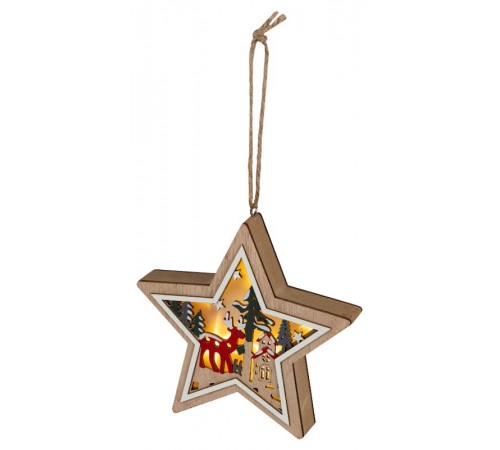 Светильник  ENGDS-4L новогодний светодиодный Звездочка подвесной 15 см 2*АА  Б0060478  ЭРА