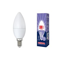 Лампа светодиодная LED-C37-11W/DW/E14/FR/NR LED. "свеча", матовая. Серия Norma. 6500K  UL-00003810  Volpe