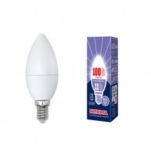 Лампа светодиодная LED-C37-11W/DW/E14/FR/NR LED. "свеча", матовая. Серия Norma. 6500K  UL-00003810  Volpe