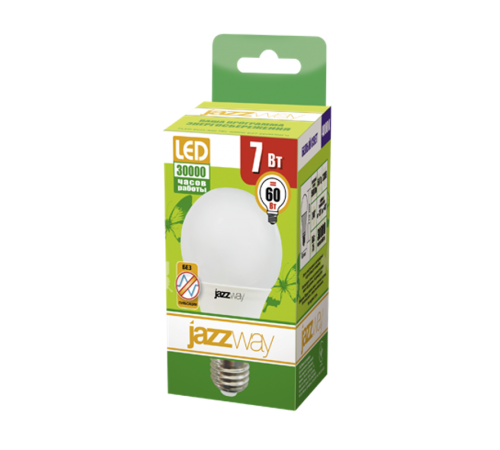 Лампа светодиодная LED 7Вт Е27 220В 4000К PLED- ECO- A60 груша  1033185  Jazzway