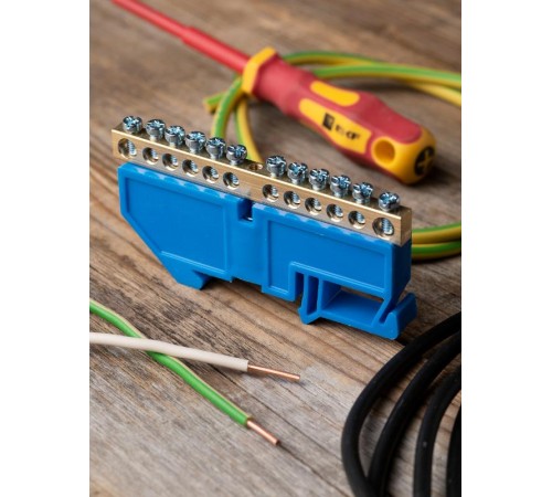 Шина "0" N 63.12 изолятор на DIN-рейку (латунь) EKF PROxima  sn0-63-12-d  EKF