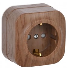 РСш20-3-ХД Розет. 1-ая с з/к и з/ш о/у 16А GLORY дуб  ERH14-K24-16  IEK
