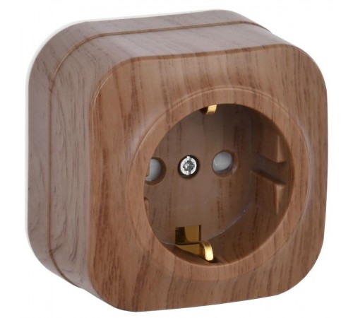 РСш20-3-ХД Розет. 1-ая с з/к и з/ш о/у 16А GLORY дуб  ERH14-K24-16  IEK