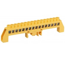 Шина  NO-224-120 PE земля в комбинированном изоляторе на DIN-рейку ШНИ-8х12-16-Д-желтый  Б0062935  ЭРА