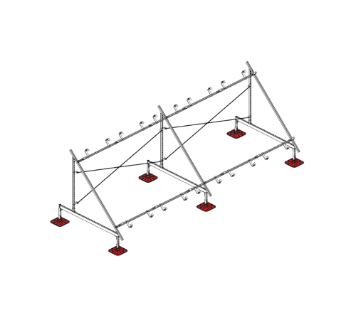 Опорная конструкция для установки нескольких солнечных панелей/коллекторов TECHNORAPTOR FOOT  KM-TR-F-SSfMMPI-C  КМ - профиль