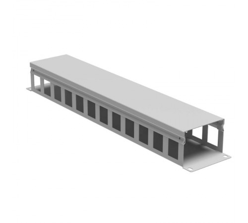 Кабельный органайзер с крышкой 2U, глубина 60 мм, для 19" IT-корпусов ДКС серии STI/CQE, RAL7035  R5CP1962HE  DKC