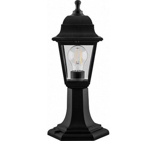 Светильник садово-парковый НТУ 04-60-001 60W 230V E27 400*180мм черный, на постамент, 4-х гранник  32271  FERON