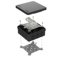 Коробка огнестойкая для о/п двухкомпон 60-0303-9005-FR6.0-4-4-Р Е15-Е60 100х100х40 IP66   разветвительная черная 60-0303-9005-FR6.0-4-4-Р  Промрукав