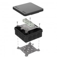 Коробка огнестойкая для о/п двухкомпон 60-0303-9005-FR6.0-4-4-Р Е15-Е60 100х100х40 IP66   разветвительная черная 60-0303-9005-FR6.0-4-4-Р  Промрукав