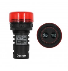 Лампа комм. ADDS 22 мм Цвет:КРАСНЫЙ LED 220В ЛK-22 a  25003DEK  DEKraft