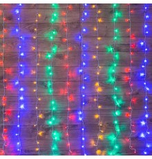 Дождь 3х2 м, прозрачный ПВХ, 240 LED, мультиколор, IP20, с контроллером, не соединяется  235-099  NEON-NIGHT