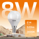 Лампа светодиодная LED 8Вт E14 220В 2700К Elementary шар  53118  Gauss