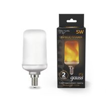 Лампа светодиодная Black LED T65 Flame 5W E14 20-80lm 1500K  157401105  Gauss