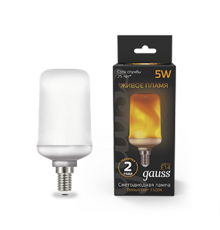 Лампа светодиодная Black LED T65 Flame 5W E14 20-80lm 1500K  157401105  Gauss