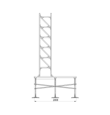 Опорная конструкция для базовой станции сотовой связи TECHNORAPTOR-FOOT 500х500х3000  KM-TR-F-CT-500-500-3000  КМ - профиль