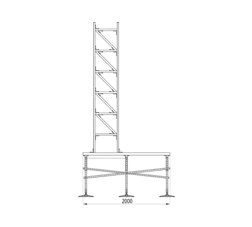 Опорная конструкция для базовой станции сотовой связи TECHNORAPTOR-FOOT 500х500х3000  KM-TR-F-CT-500-500-3000  КМ - профиль