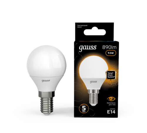 Лампа светодиодная LED 9.5Вт E14 220В 3000К Globe  105101110  Gauss