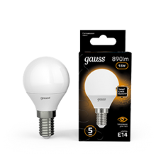 Лампа светодиодная LED 9.5Вт E14 220В 3000К Globe  105101110  Gauss