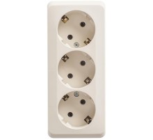 Этюд Кремовый О/У Розетка 3-ая с заземлением без шторок 16А 250B  PA16-011K  SE