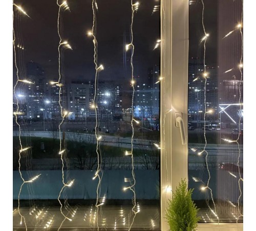 Гирлянда светодиодная  Дождь/Занавес 1 м*2 м теплый свет, ENOZ-2B   24V, IP44 (60/720)  Б0041908  ЭРА