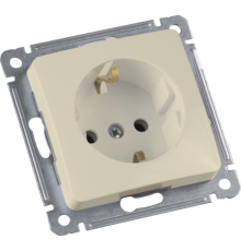 Розетка скрытой установки, одноместная, с заземляющим контактом, механизм, цвет слоновая кость  РС16-411-01  HEGEL