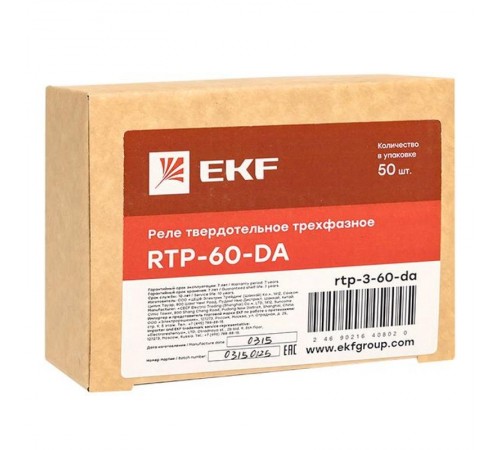 Реле твердотельное трехфазное RTP-60-DA PROxima  rtp-3-60-da  EKF