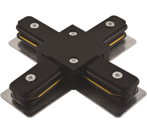 Коннектор для накладного шинопровода PTR CX-BL чёрный X -образный  5010871  Jazzway