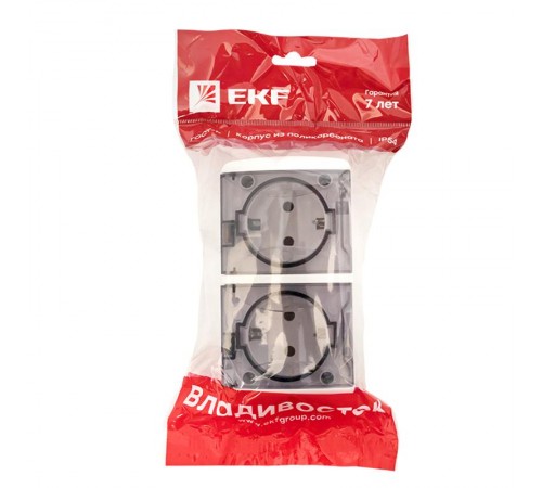 Владивосток Розетка 2-местная 16А с заземлением с прозрачной крышкой IP54  EQR16-129-30-54-T  EKF