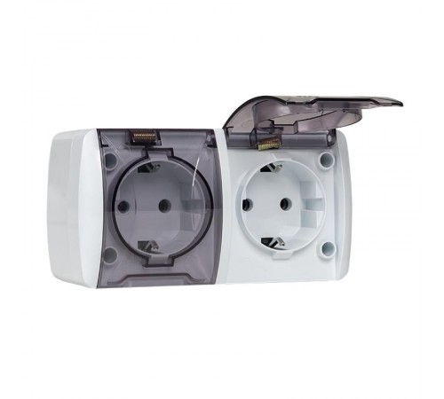 Владивосток Розетка 2-местная 16А с заземлением с прозрачной крышкой IP54  EQR16-129-30-54-T  EKF