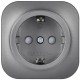 GLORY Розетка с з/к/ш о/у 16А РСш20-3-ХСм сталь матовый  ERH14-K46M-16  IEK