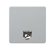 Simon 27 Розетка телефонная RJ-12, 6 контактов, широкий модуль, S27, серый  27481-37  Simon