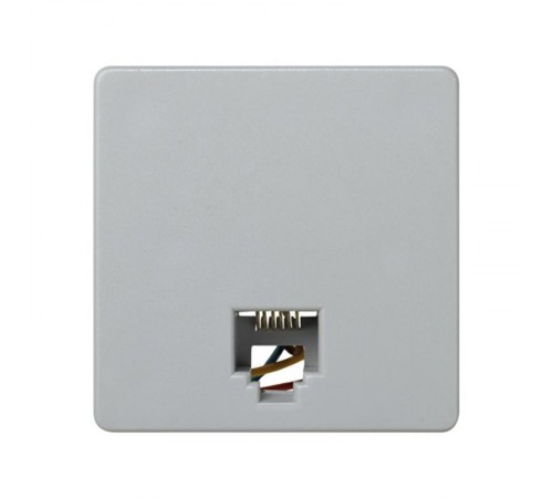 Simon 27 Розетка телефонная RJ-12, 6 контактов, широкий модуль, S27, серый  27481-37  Simon