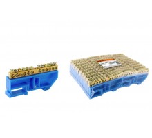 Шина "N" нулевая с изолятором на DIN-рейку 6x9мм стойка бол. 12 групп   SQ0801-0029  TDM