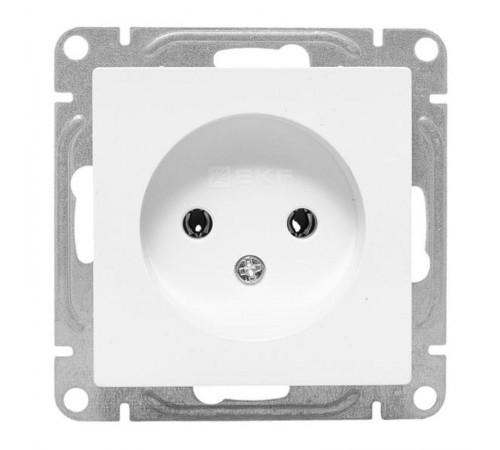 Механизм розетки, 16А, без заземления, без шторок, белый Эпика EKF  UP1-SOW-100  EKF
