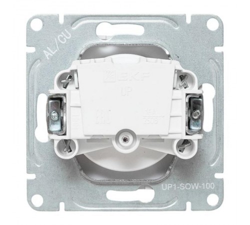 Механизм розетки, 16А, без заземления, без шторок, белый Эпика EKF  UP1-SOW-100  EKF