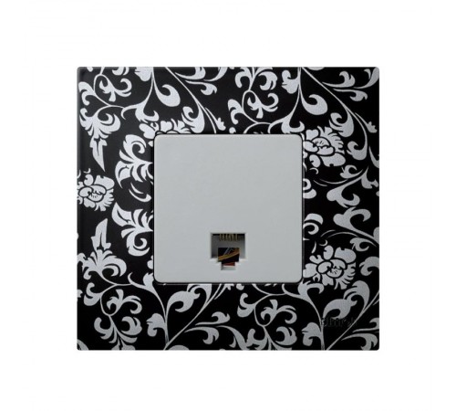 Simon 27 Розетка телефонная RJ-12, 6 контактов, широкий модуль, S27, серый  27481-37  Simon