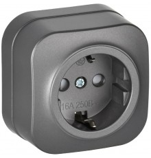 GLORY Розетка с з/к/ш о/у 16А РСш20-3-ХСм сталь матовый  ERH14-K46M-16  IEK