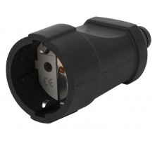 Rx4-B ЭРА Розетка кабельная с/з прямая ПВХ 16A черная (20/8)  Б0039685  ЭРА