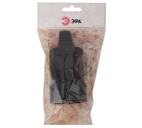 Rx4-B ЭРА Розетка кабельная с/з прямая ПВХ 16A черная (20/8)  Б0039685  ЭРА