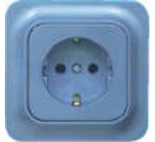 Розетка эльба без з/к синяя  Э1-02-13  Рувинил