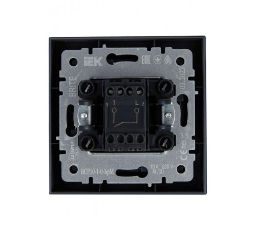 BRITE Выключатель 1-клавишный 10А в сборе ВСР10-1-0-БрМ маренго  BR-V10-0-10-K35-F  IEK