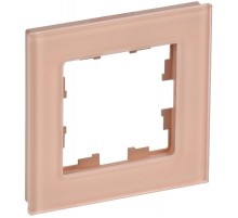 BRITE Рамка 1-ая РУ-1-2-БрП стекло персиковый матовый  BR-M12-G-31-K96  IEK