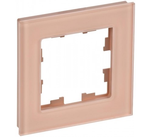 BRITE Рамка 1-ая РУ-1-2-БрП стекло персиковый матовый  BR-M12-G-31-K96  IEK