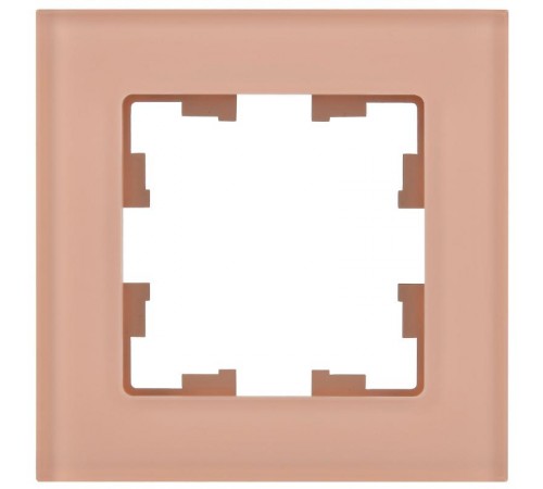 BRITE Рамка 1-ая РУ-1-2-БрП стекло персиковый матовый  BR-M12-G-31-K96  IEK