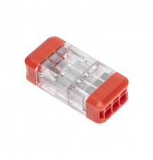Экспресс-клемма СМК 2273-203R проходная разъемная 3 полюса 0,5-2,5мм (блистер 5 шт/уп)  07-5242-5  REXANT