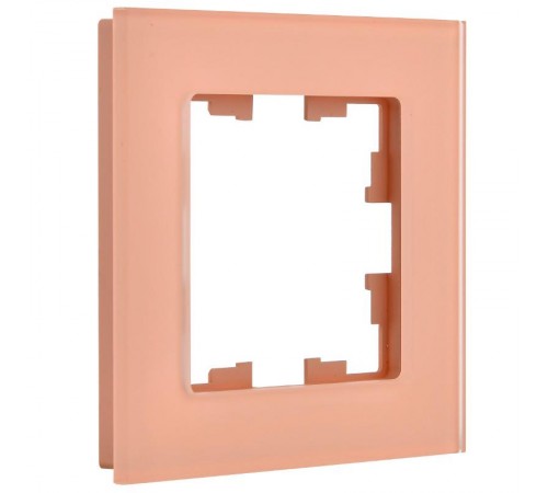BRITE Рамка 1-ая РУ-1-2-БрП стекло персиковый матовый  BR-M12-G-31-K96  IEK